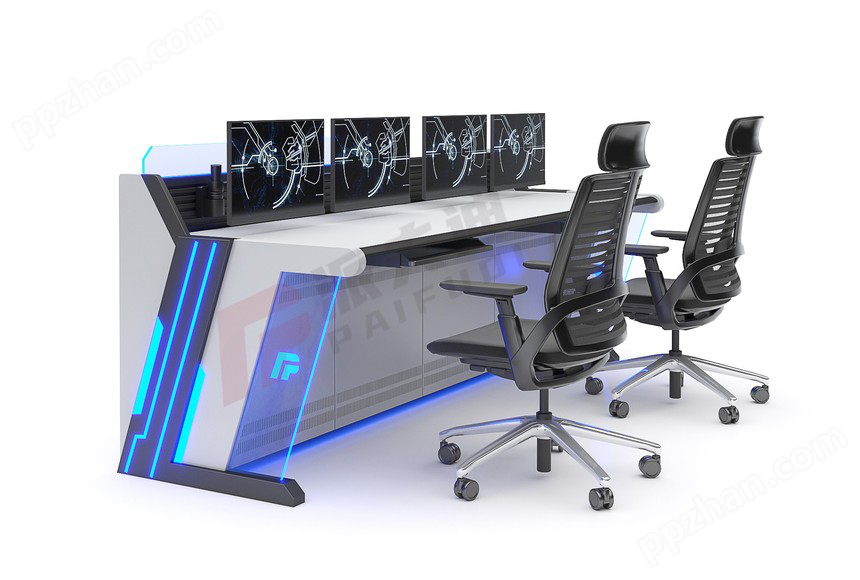 现代科技感控制台监控台指挥中心调度台桌