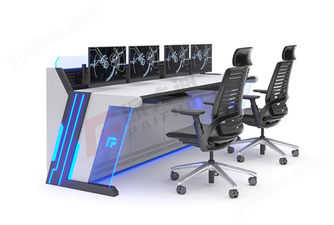 现代科技感控制台监控台指挥中心调度台桌